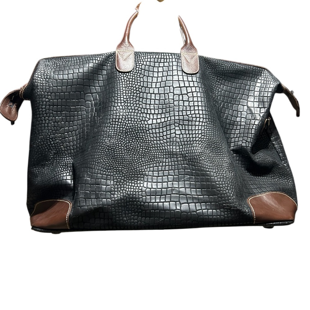 BRIC'S My Safari Large Black Pebbled Cargo Duffle Bag - Picture 4 of 9